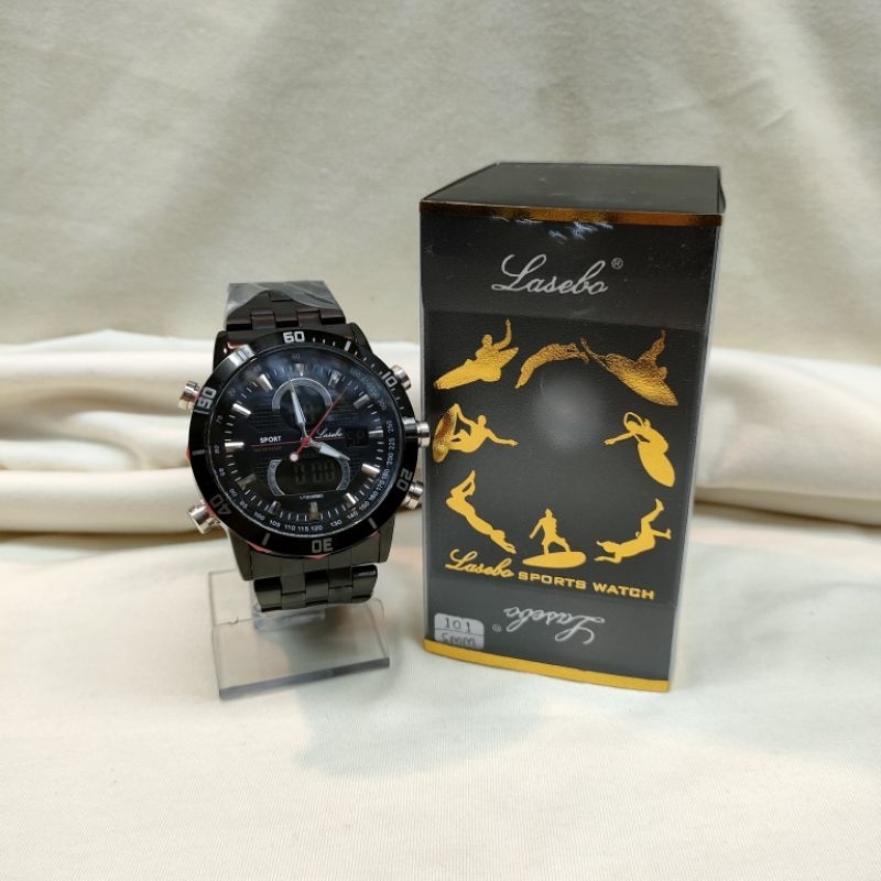 Jam Tangan Lasebo 101 Rantai Dual Time Original Water Resistant