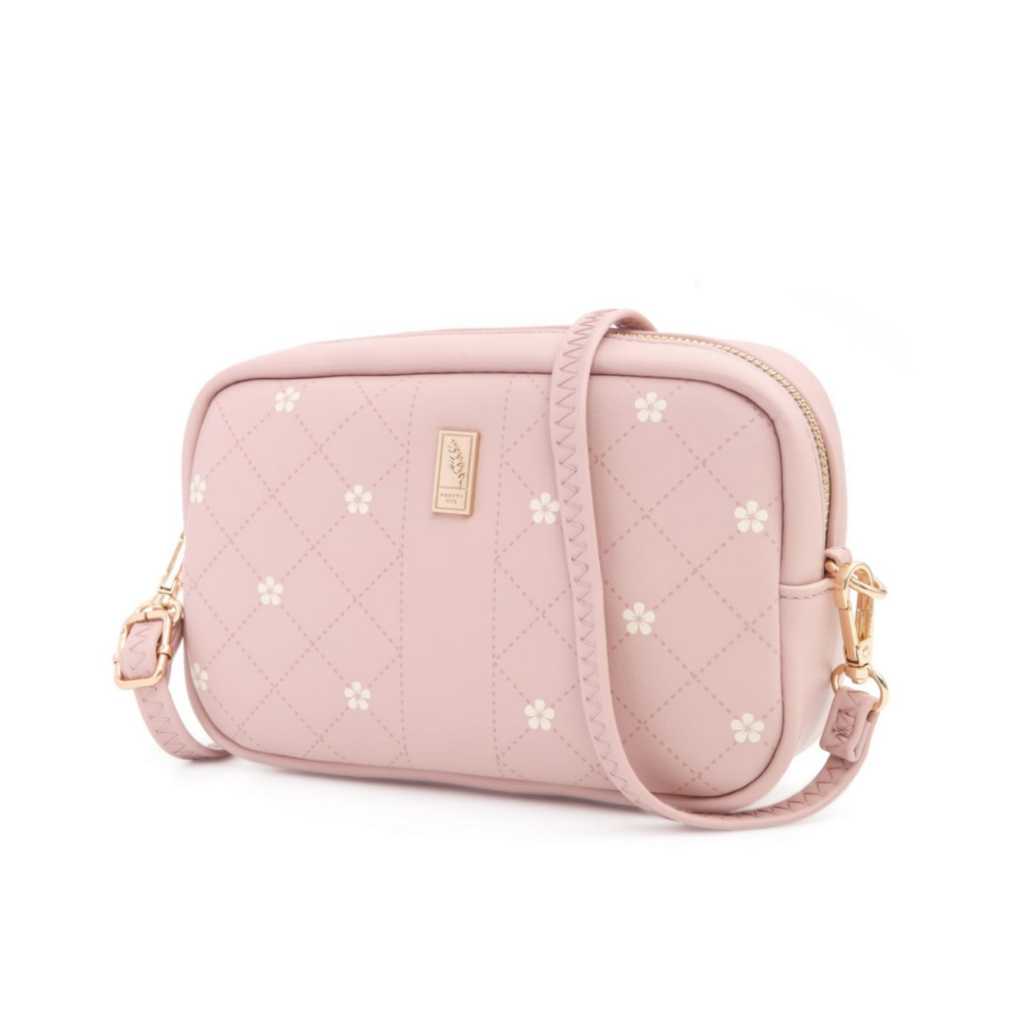 TAS SELEMPANG WANITA PRETTYZYS ORIGINAL KULIT PINK KECIL MORQUELLA TA911P3 SLING BAG CEWEK MURAH REM