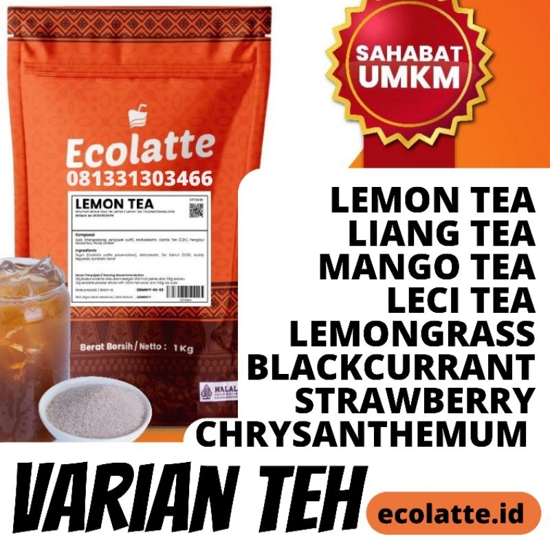

BUBUK MINUMAN ECOLATTE 1 KG VARIAN TEH SURABAYA SIDOARJO