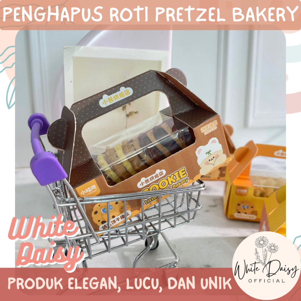 

penghapus roti pretzel premium bentuk breed lucu unik + kemasan