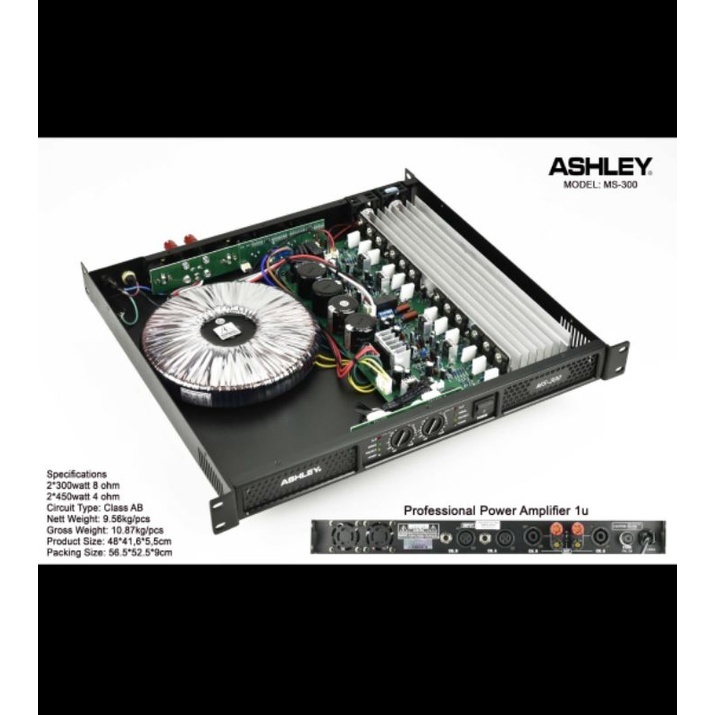 power amplifier ashley ms300 ms 300 garansi original komponen full macro