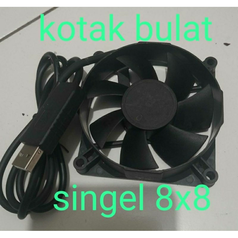 USB FAN 8cm port USB DC 12V / kotak bulat.