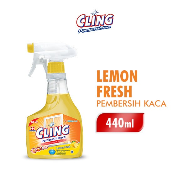 cling 440 ml spray semprot kuning pembersih kaca