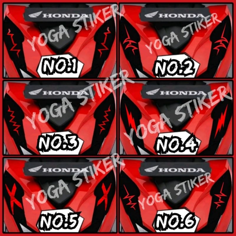 stiker variasi lampu sein depan motif petir beat deluxe