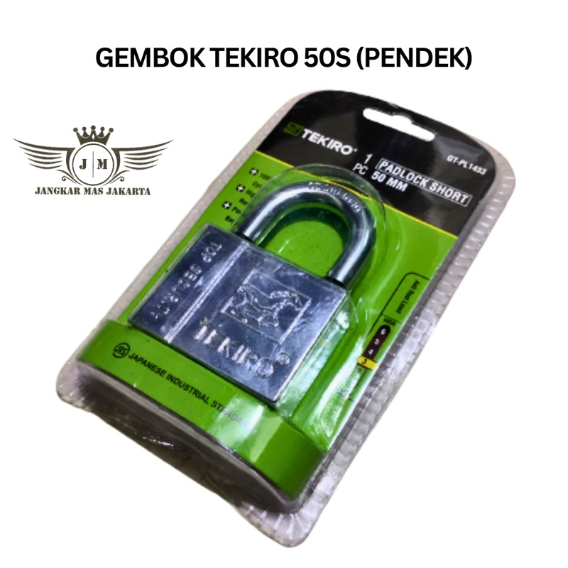 JKM KUNCI GEMBOK TEKIRO 50 mm LEHER PENDEK ANTI HUJAN PAGAR RUMAH RUKO