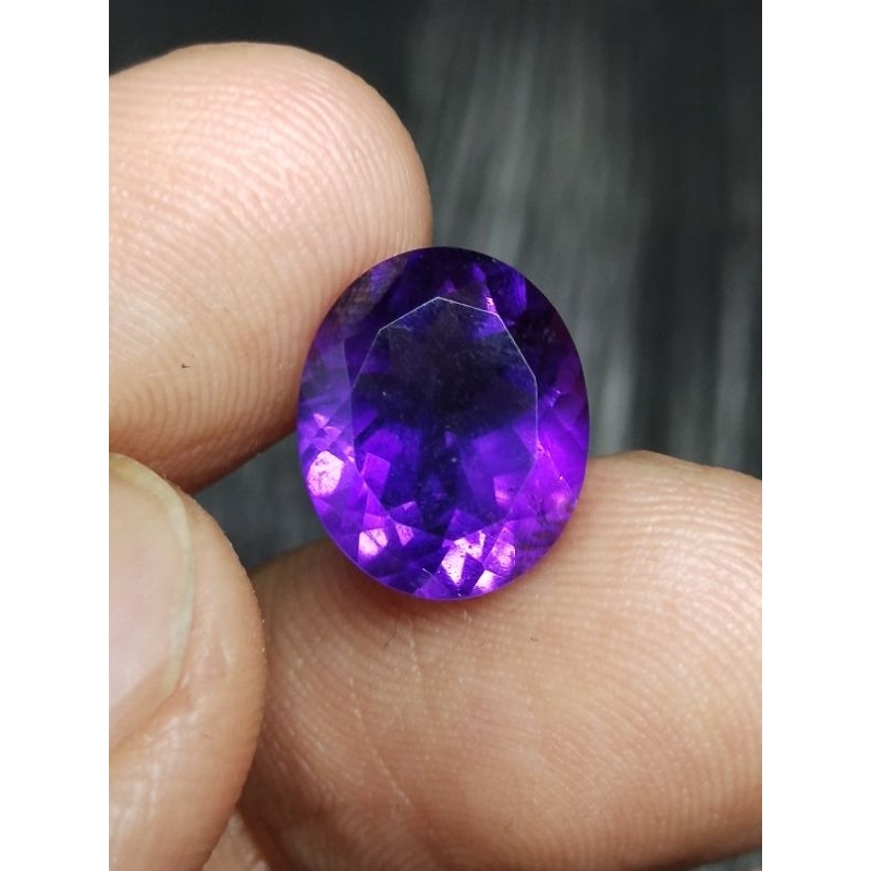 Natural Amethyst 12x10x6.5 mm 4.15 Ct Kecubung Ungu Tua Oval Cutting Clean Code 426