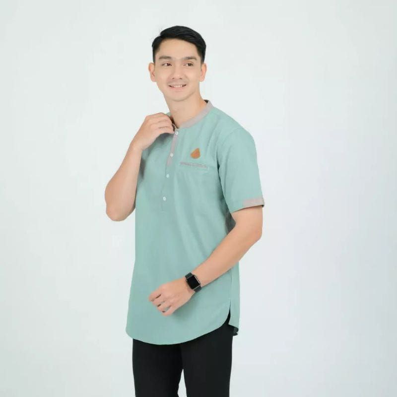 BARS CLOTH.CO Baju Koko Dewasa Lengan Pendek Kemko Kurta Sultan Bahan Toyobo Premium Adem Kombinasi 