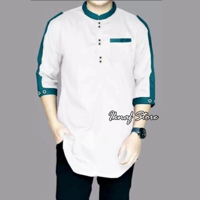 Baju Koko Kurta Zaka Lengan 3/4 Bahan Katun Terbaru