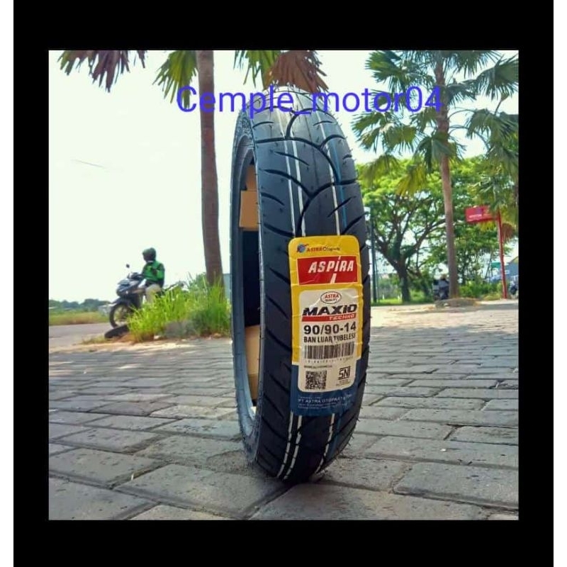 BAN TUBLES ASPIRA MAXIO TECHNO 90/90-14 BAN BELAKANG SEMUA METIC BEAT/FI VARIO/125/150 SPACY SCOOPY/