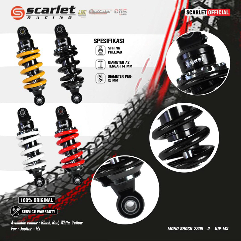 Scarlet - Monoshock Mono Shock Scarlet Original 205mm Variasi Pnp Motor Jup Mx Old / Jup Mx New / Mx
