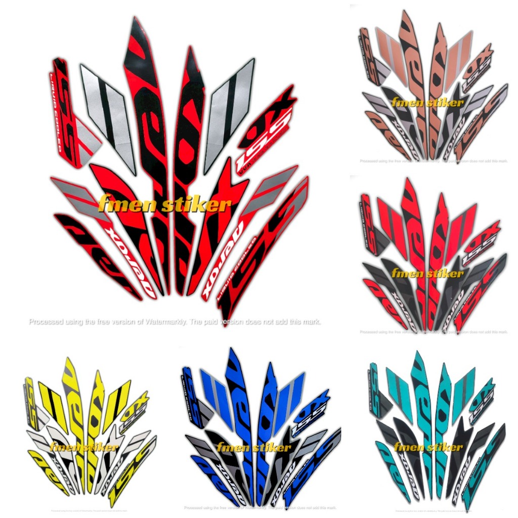 Stiker Striping LIs Body Motor Yamaha Aerox Vva 155 2019 Full Set