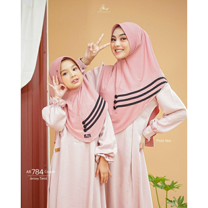 Bergo couple ArRafi terbaru AR 784 mom and kids // Hijab jilbab kerudung krudung instan Ar Rafi kope