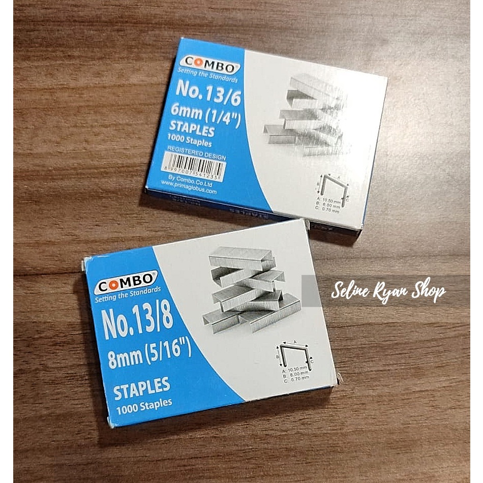 

1000 PCS Isi Stapler / Staples Tembak Gun Tacker COMBO No. 13/6