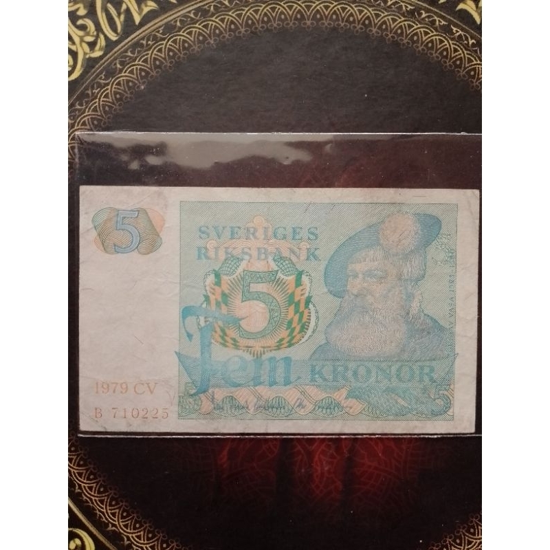 Uang Swedia 5 kronor 1979 vf