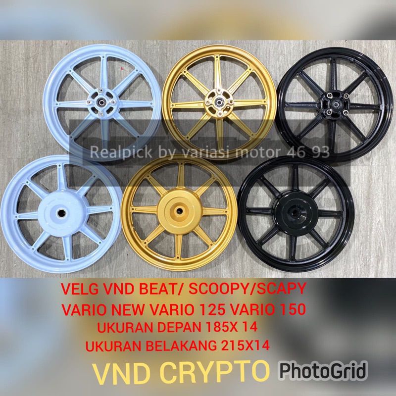 VND ORIGINAL Velg Racing V Mode 185x14 & 215x14 - Beat/ Vario 110/ Scoopy Old/ Spacy/ Genio