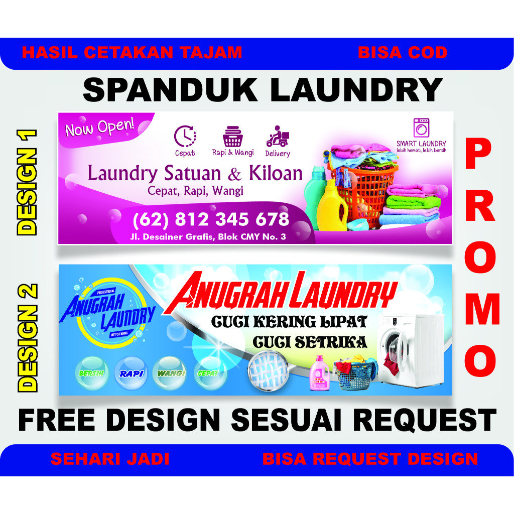 Spanduk Laundry Free Design