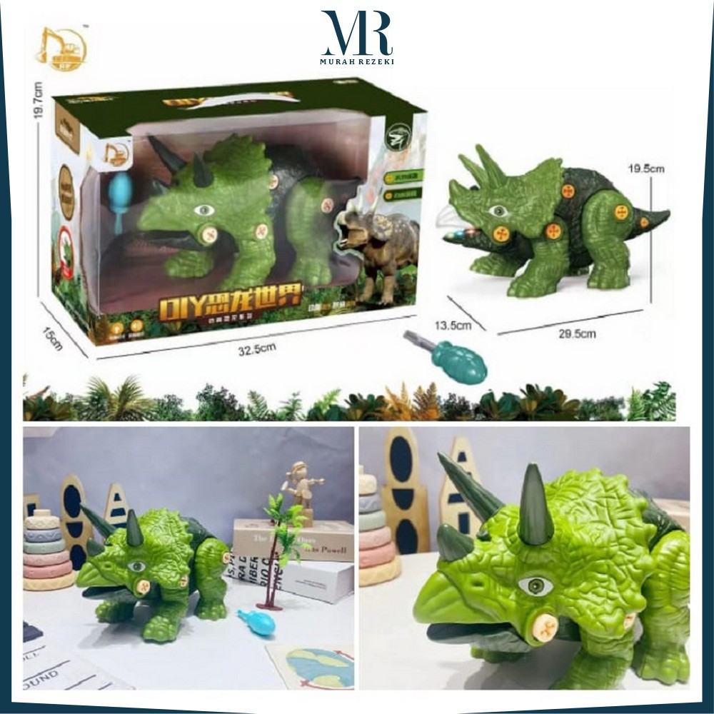 Mainan Edukasi Dinosaurus DIY Bongkar Pasang / Mainan Anak Dinosaurus / Mainan Dino Assembly Puzzle 