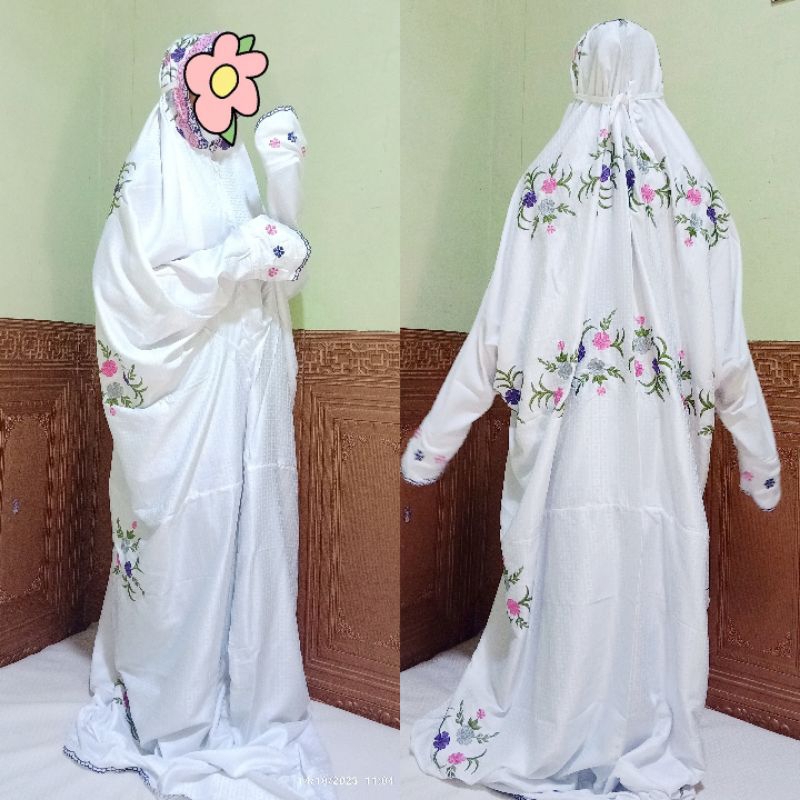 Agen grosir mukena santri lajuran rukuh semi sutra terusan syar'i terbaru