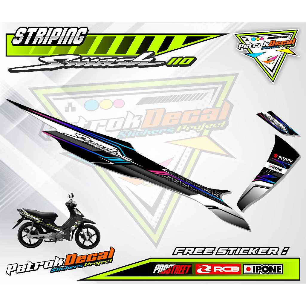 STRIPING VARIASI MOTOR SMASH 110/ STICKER LIST VARIASI MOTOR SUZUKI SMASH 110