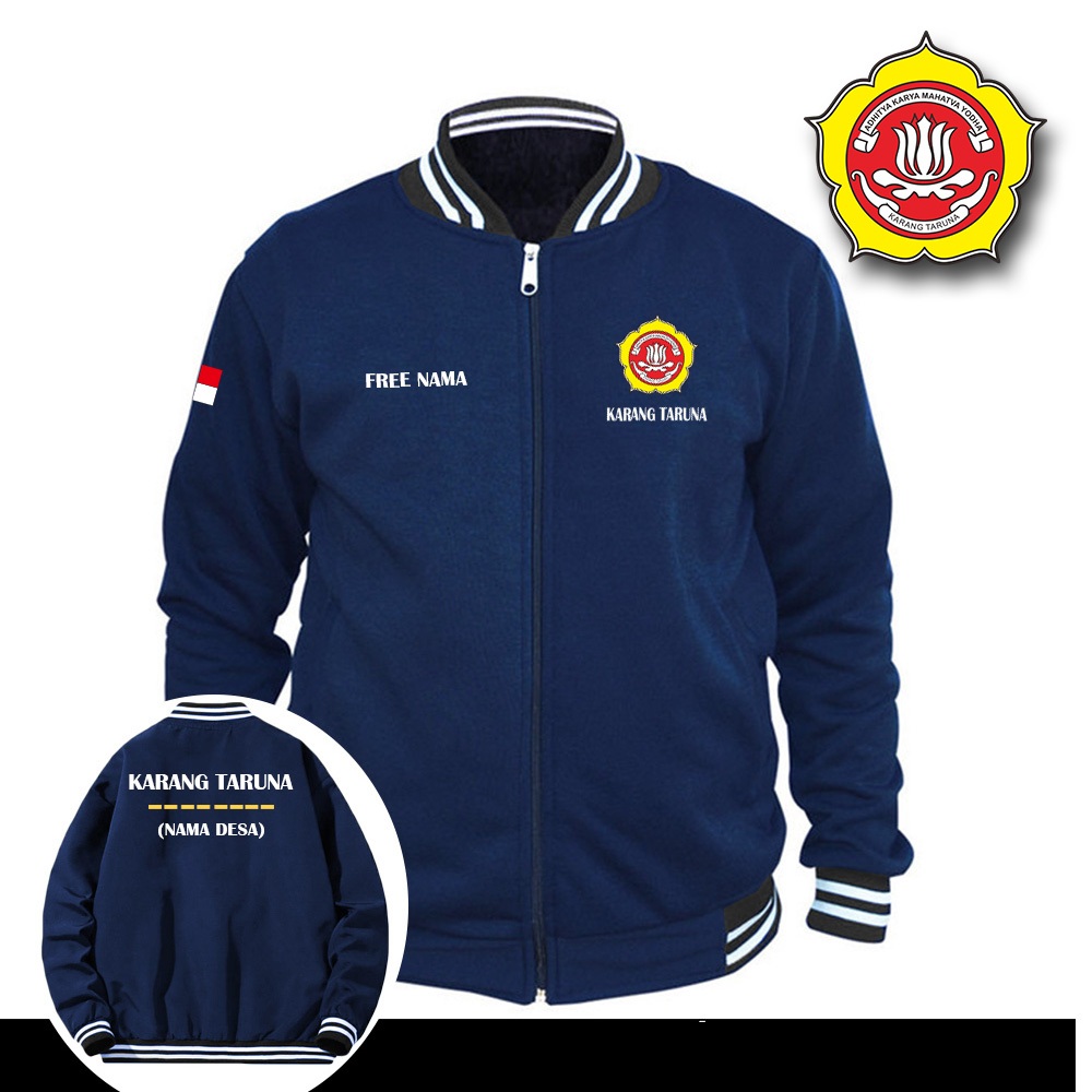 JAKET BASEBALL KARANG TARUNA POLOS / JAKET KARANG TARUNA KEREN / KARANG TARUNA CUSTOM SABLON