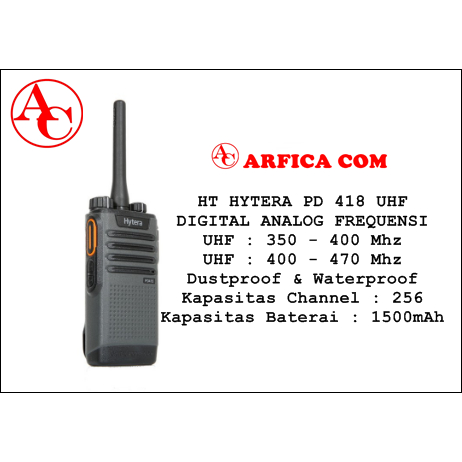HT HYTERA PD 418 UHF 400 WATERPROOF HYTERA MILITAR STANDART PD418 PD 418 UHF