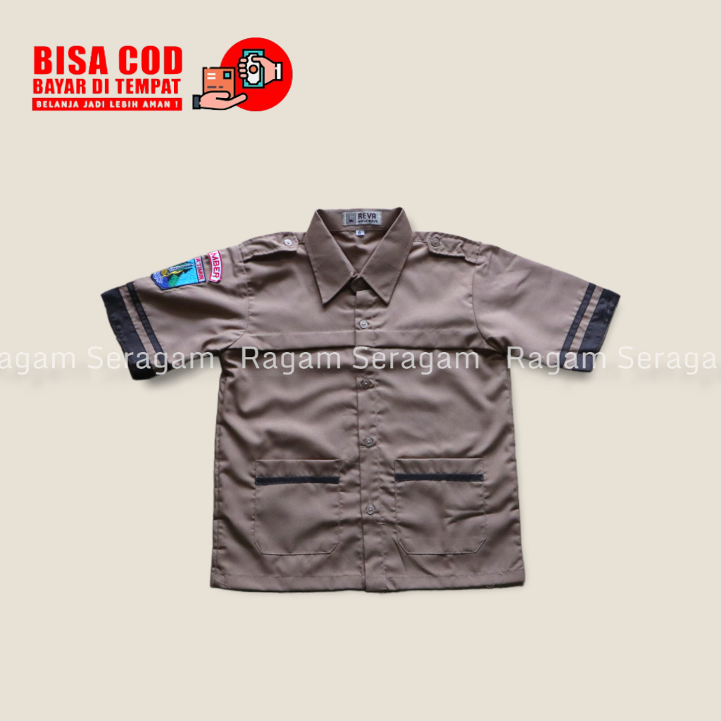 Baju Seragam Pramuka Siaga SD MI Warna Coklat Susu