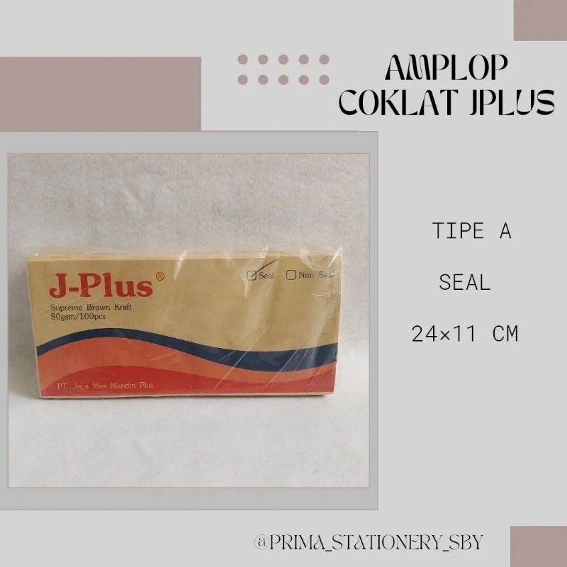 

Amplop Coklat JPlus A Seal (Ada Perekat/Lem)