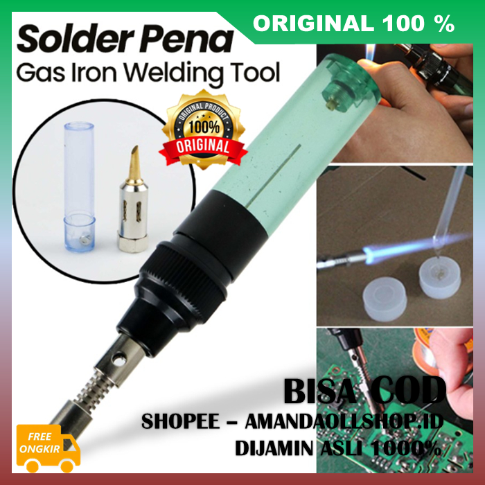 Solder Pena Gas Portable Solder Gas Butane Portable Iron Pen Soldering iron Gas Las Blow 100% ASLI