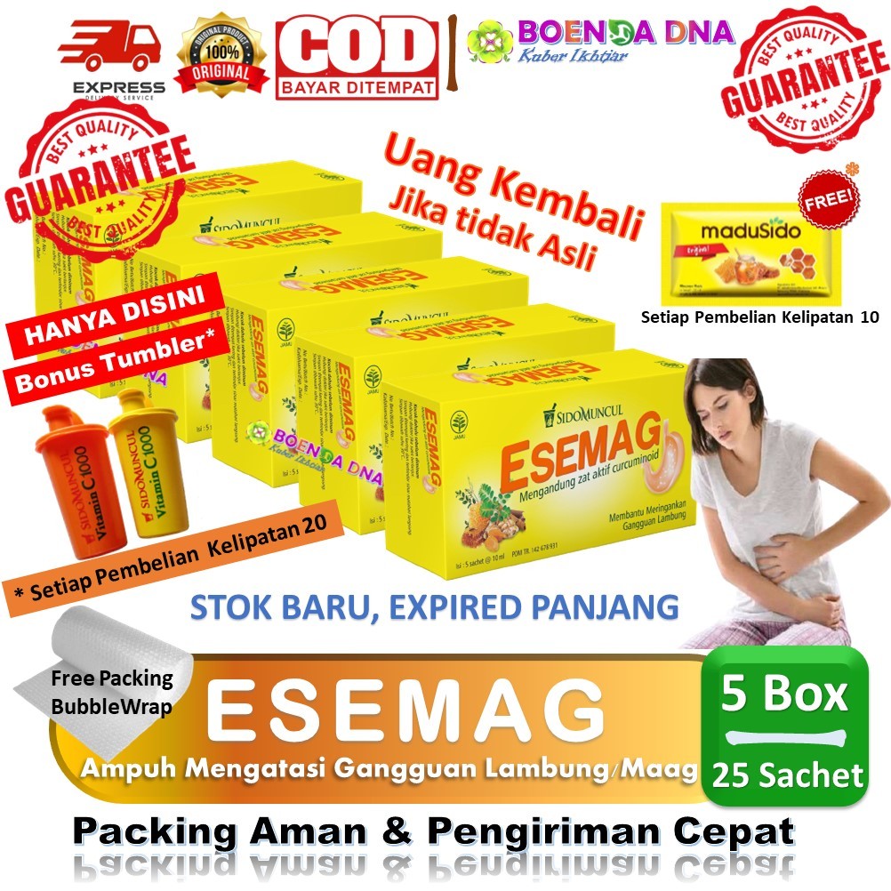 

5 Box Esemag isi 25 Sachet - Meredakan sakit maag BISA COD