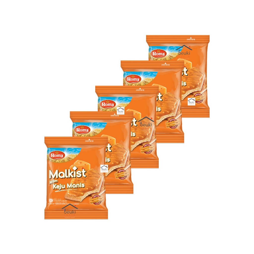 

5PCS Roma Malkist Rasa Keju Manis Kemasan Sachet