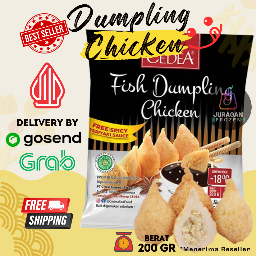 CEDEA FISH DUMPLING CHICKEN AYAM / DUMPLING IKAN BAKARAN HALAL 250GR FROZEN
