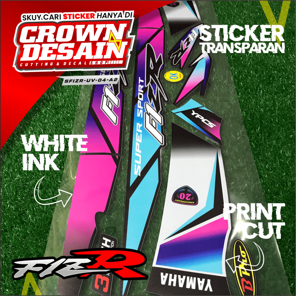 Stiker Striping F1ZR Variasi Hitam Model Malaysia - Stiker striping FIZR Transparan Variasi Malaysia