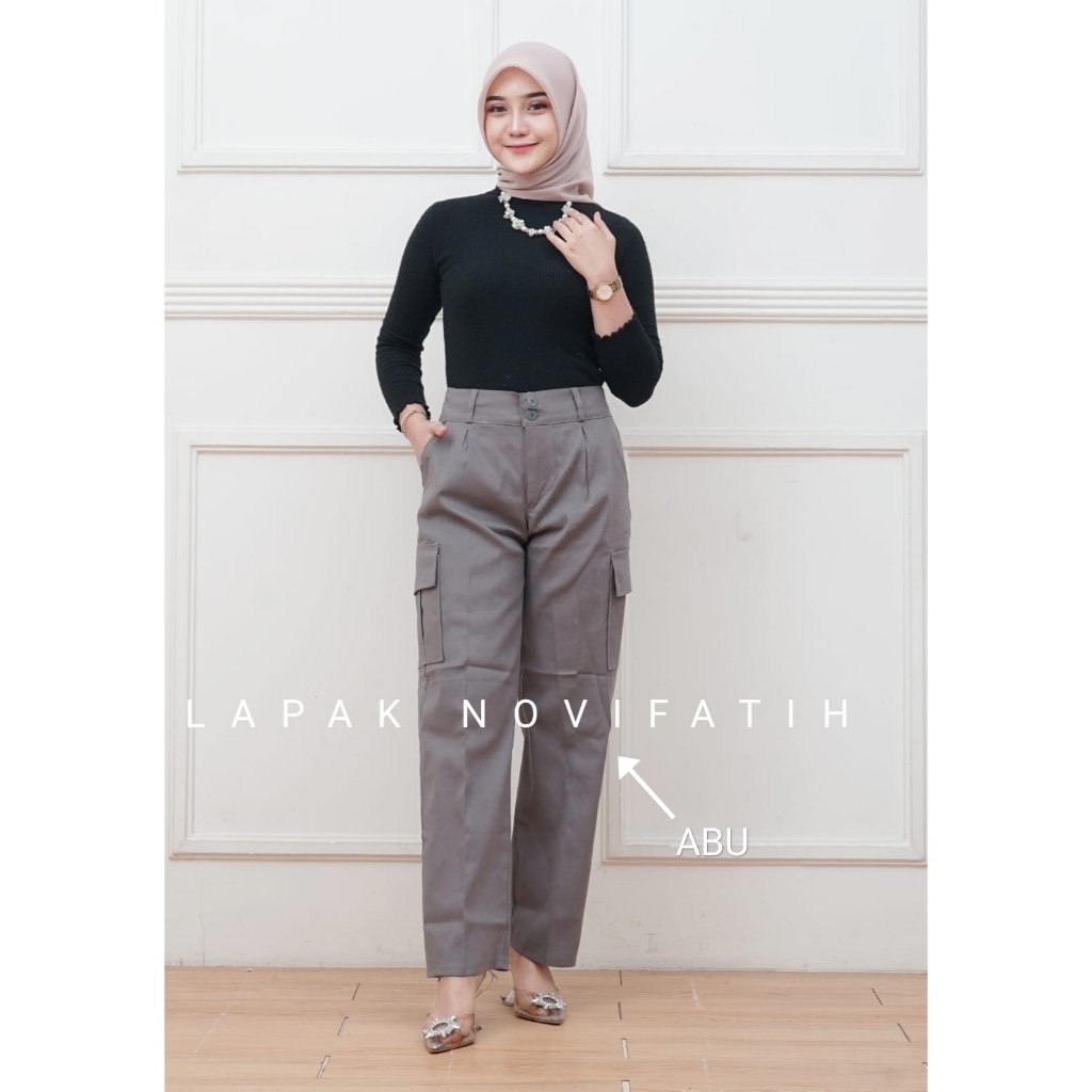 Celana Cargo panjang wanita/katun twill/