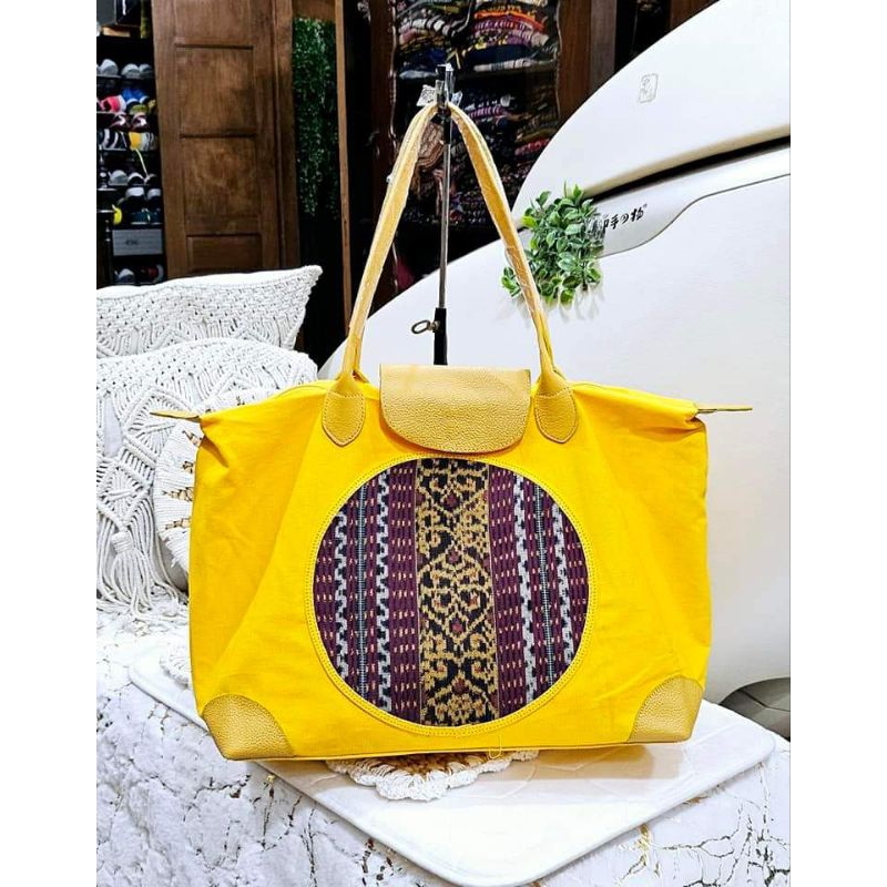 JEMBAR TOTE BAG, TOTE BAG TENUN NTT, TOTE BAG ETNIK, TOTE BAG KULIT