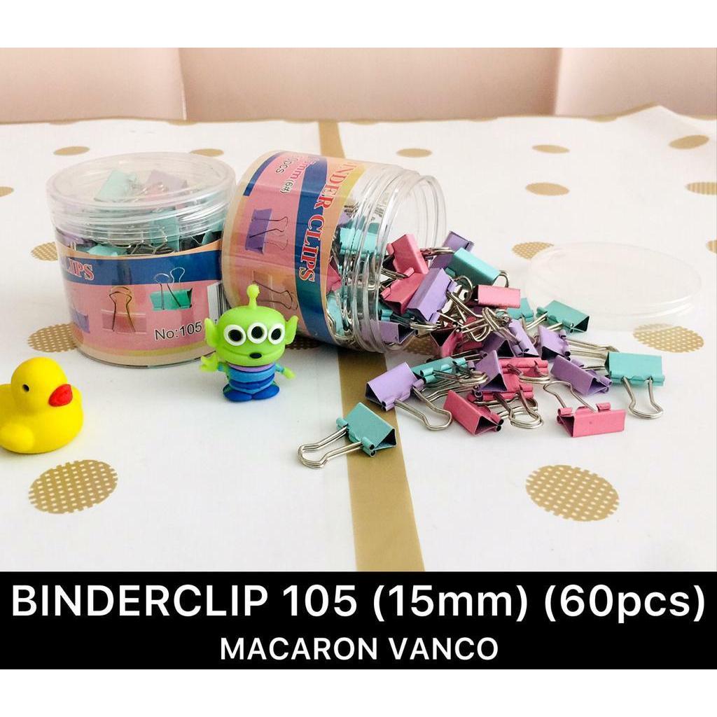 

AS888 - BINDER CLIP NO.105 / PENJEPIT KERTAS / KLIP KERTAS WARNA MACARON ISI 60/TABUNG