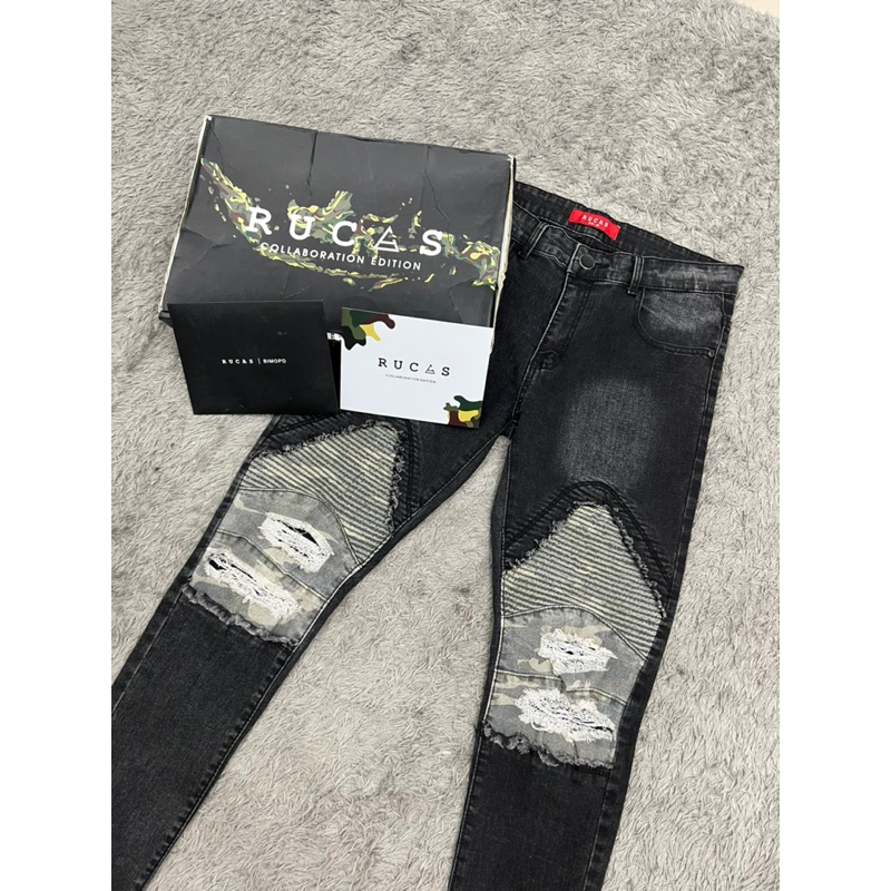 RUCAS X BIMOPD CAMO BIKER JEANS