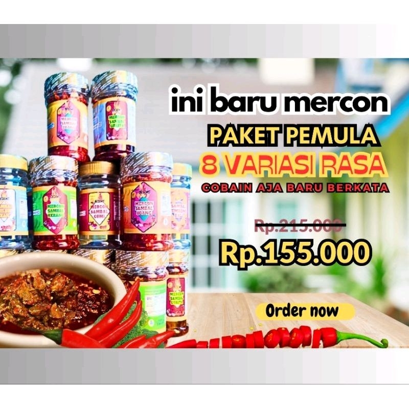 

Paket 8 varian Sambal mercon seafood pedas /super pedas/ baby cumi/sambal gurita/cumi,/udang/kerang/tuna/telur ikan/kerapu