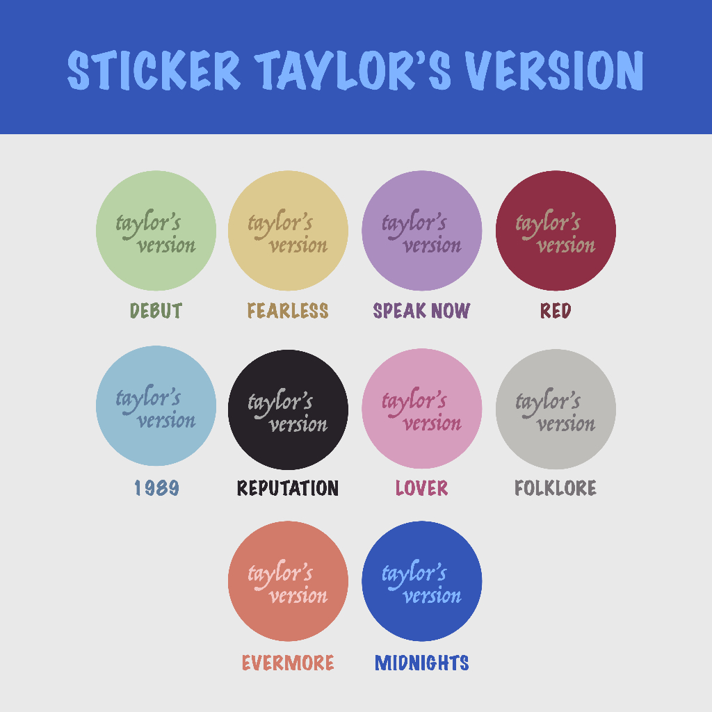 

Sticker Taylor Swift Taylor's Version Bulat All Album