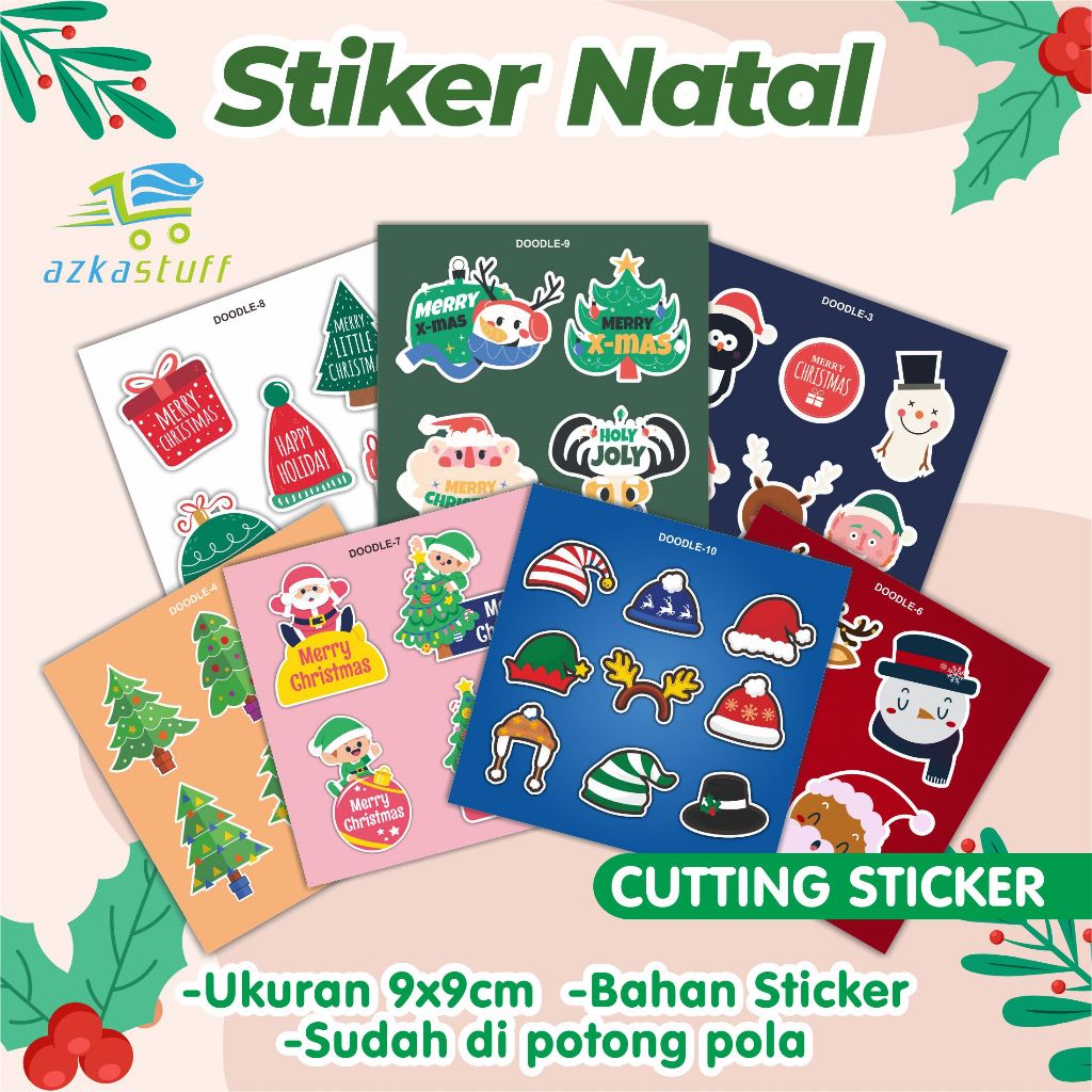 

Stiker Doodle Natal - Christmas sticker - sticker aesthetic stiker natal