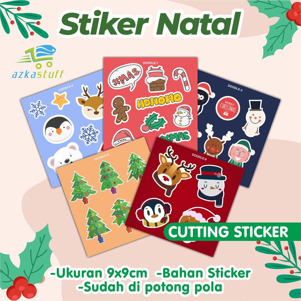

Stiker Doodle Natal - Cutting sticker Natal - sticker aesthetic stiker christmass