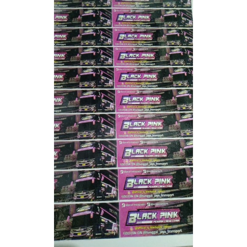 

stiker bus telolet black pink 20pcs