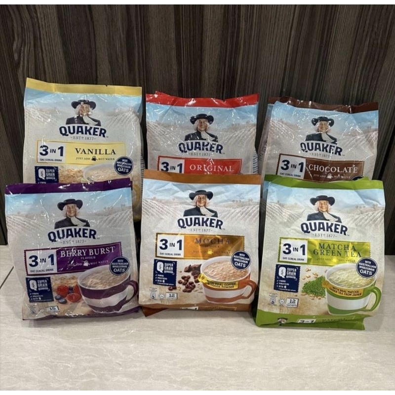

QUAKER 3IN1 OAT CEREAL | QUAKER OATMEAL 3IN1ANEKA RASA