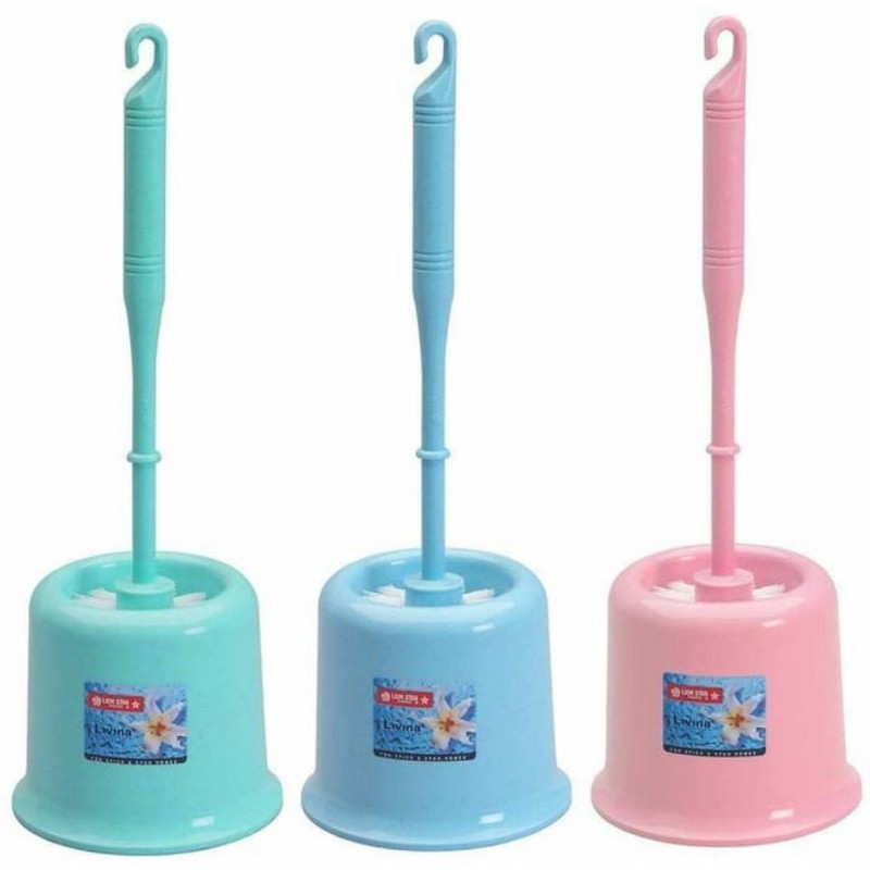 Sikat wc closet lion star livina bulat gagang panjang / sikat wc kamar mandi lion star