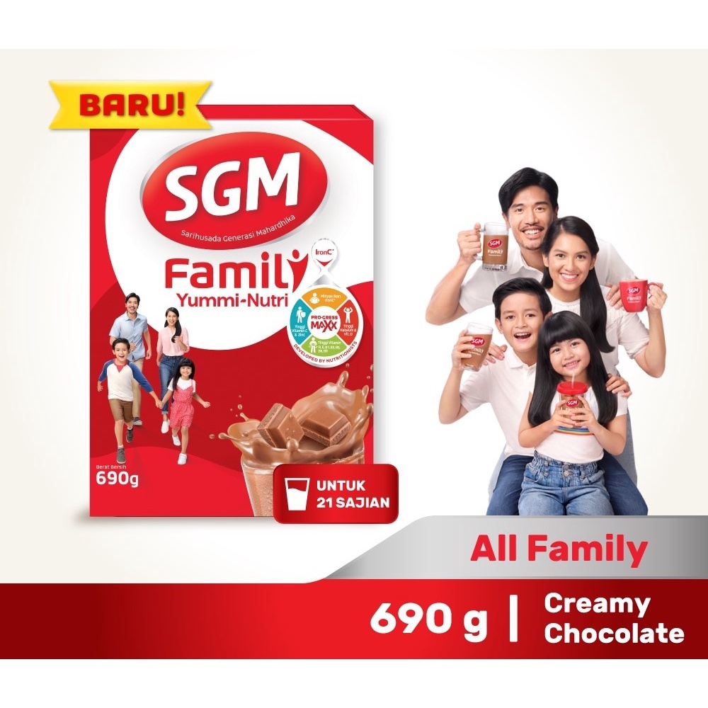 

SGM Family Yummi Nutri Creamy Chocolate Susu Bubuk Keluarga 690gr