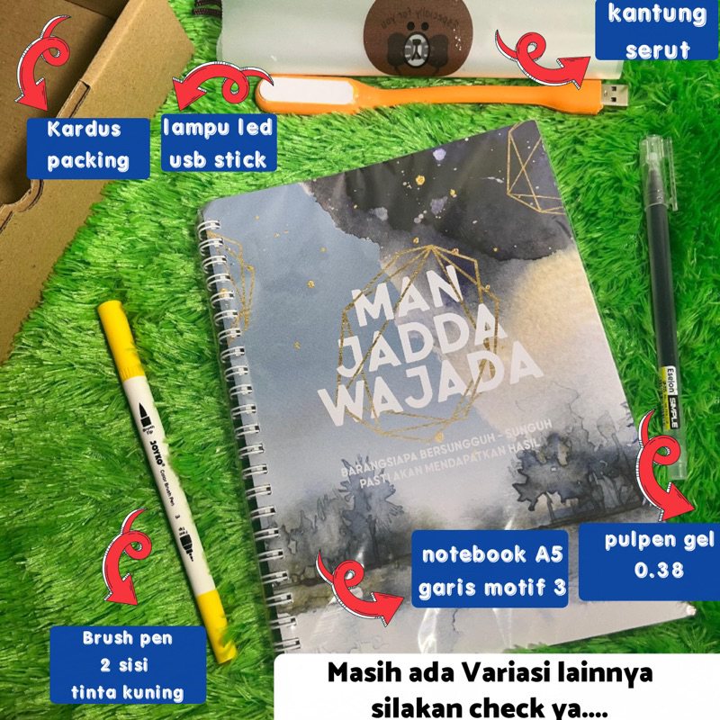 

Buku catatan estetik Notebook A5 Motivasi satu set dengan pulpen