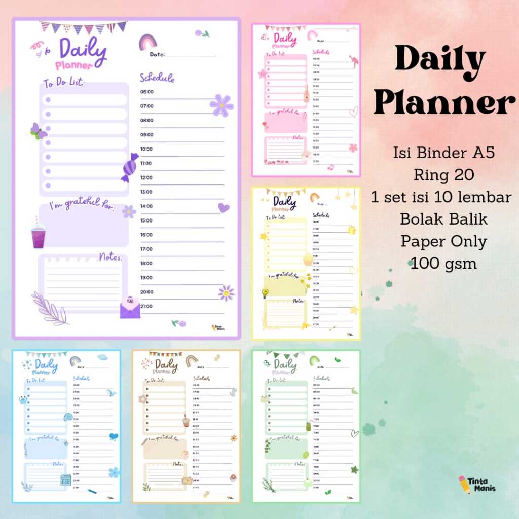 

DAILY PLANNER - Isi Binder Planner Daily Planner A5