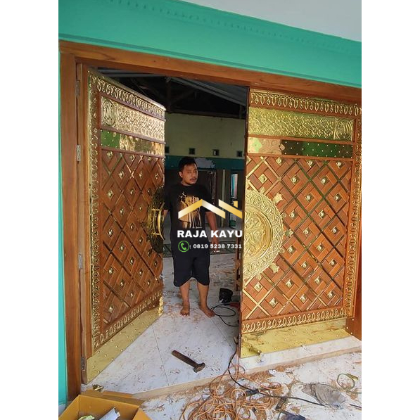 jual pintu masjid nabawi lapis kuningan