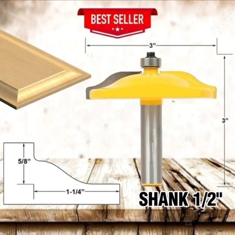 JJB Mata Router Pisau Profil Kayu Panel Pintu Raised Door Cabinet Trimmer Router Bits