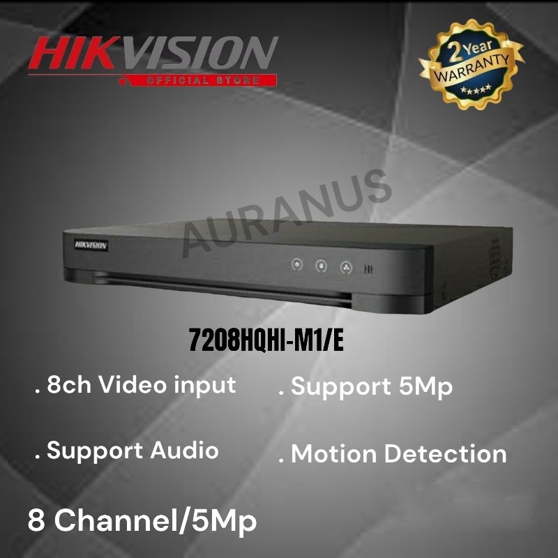 Dvr Hikvision 8ch 5mp Support Audio 7208Hqhi-m1/e Dvr Hikvision 8 channel 5mp support Audio Garansi 