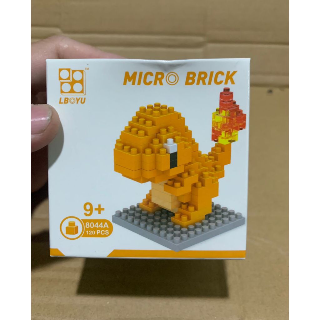 Mainan Balok Pokemon Charmander figure puzzle balok susun puzzle